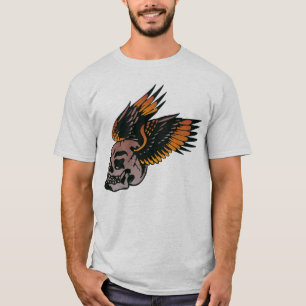T-shirt Tattoo aile tete de mort ailé embleme motard club