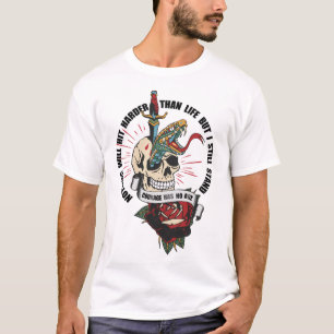 T-shirt Tattoo courage has no age olds school tete de mort
