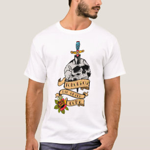 T-shirt Tattoo dague poignard tete de mort crane couteau b