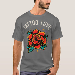T-shirt Tattoo Love Rose Tatoo Style Illustration