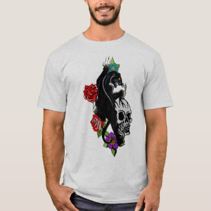 T-shirt tattoo panthere tete de mort crane hipster skull r