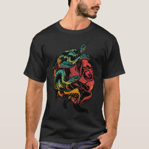 T-shirt tattoo serpent rose fleur vipere fantaisie old sch