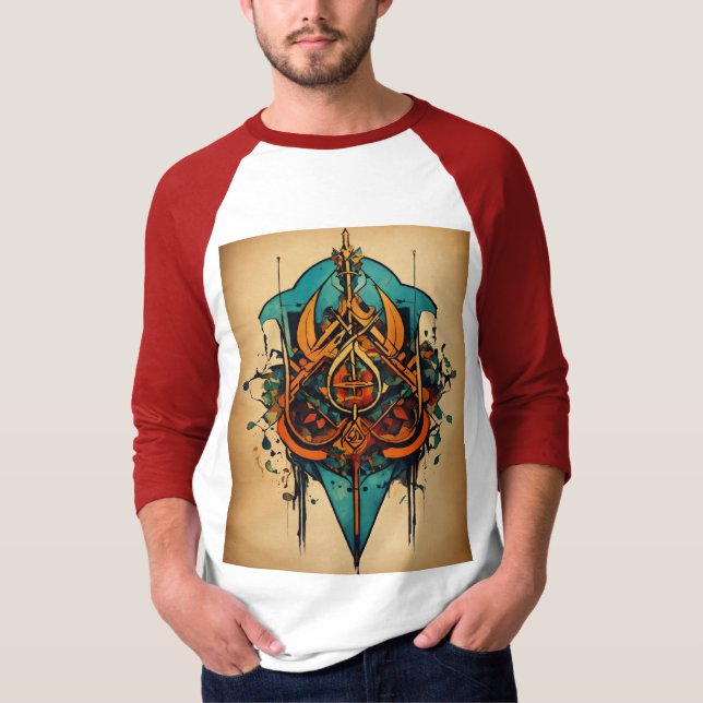 T-shirt Tattoo Tattoo Raglan Sleeve" (Devant)