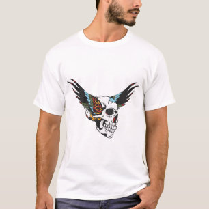 T-shirt tattoo tete de mort aile crane old school ailes 13