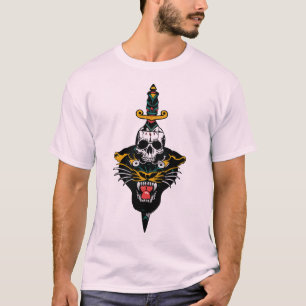 T-shirt tattoo tete de mort panthere crane old school dagu