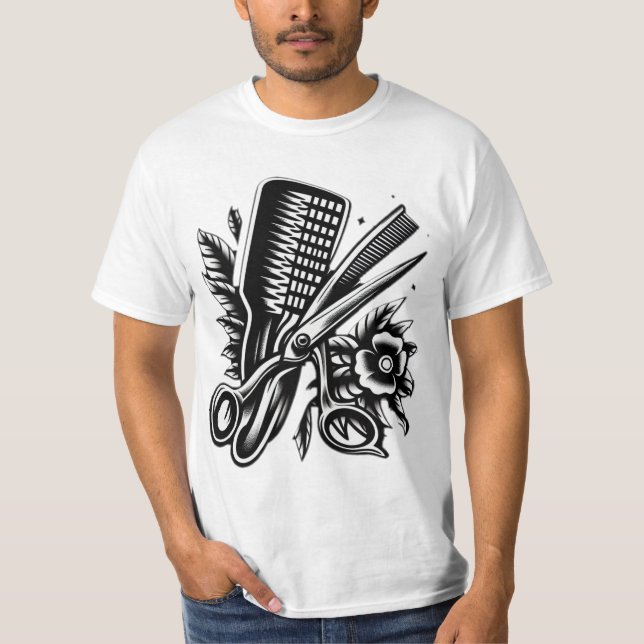 T-shirt Tattoo vintage Barber Flash" (Devant)