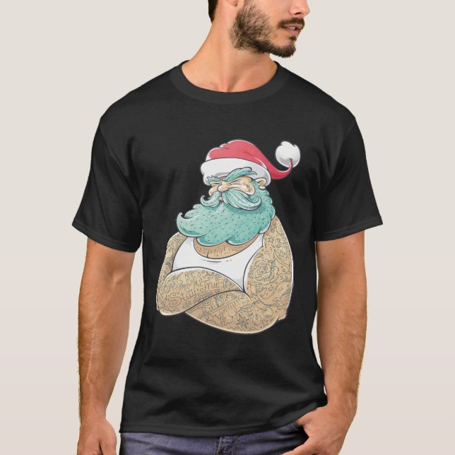 T-shirt Tattoooé Père Noël fantastique conception de Noël (Devant)