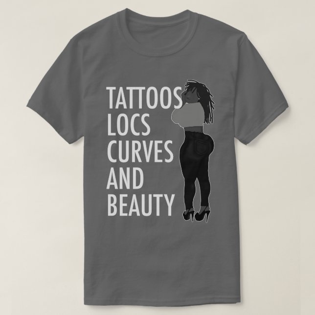 T-shirt Tattoos Locs Courbes et beauté (Design devant)