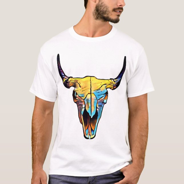 T-shirt Taureau bovien Abstrait Art animal (Devant)