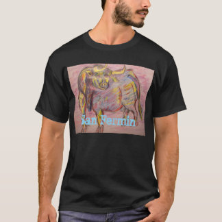 T-shirt taureau coloré San Fermin