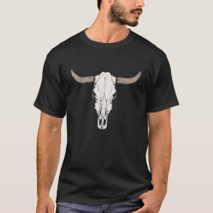 T-shirt Taureau de vache crâne tête animal Vintage de l'Ou