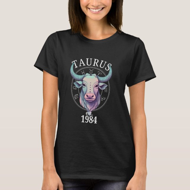T-shirt Taureau du zodiaque né en 1984 (Devant)
