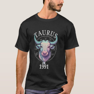 T-shirt Taureau du zodiaque né en 1991
