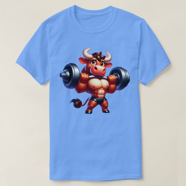 T-shirt Taureau musculaire mignon (Design devant)