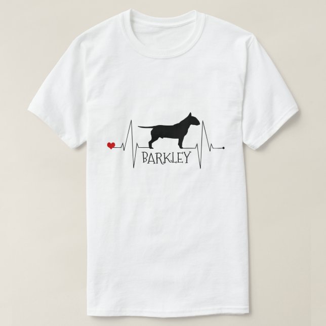 T-shirt Taureau personnalisé Aimer Mon Chien Coeur Beat (Design devant)