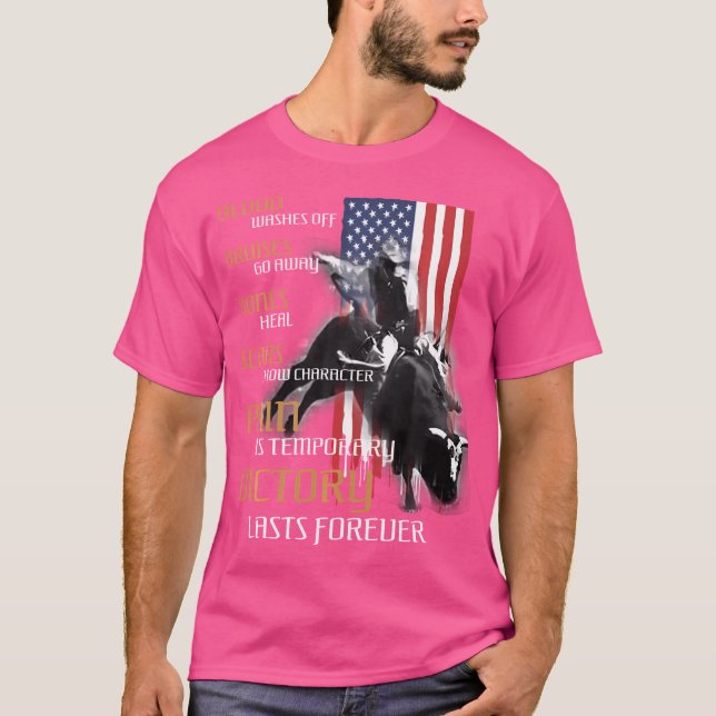 T-shirt Taureau Pour Hommes Texas Rider America Western Us (Devant)
