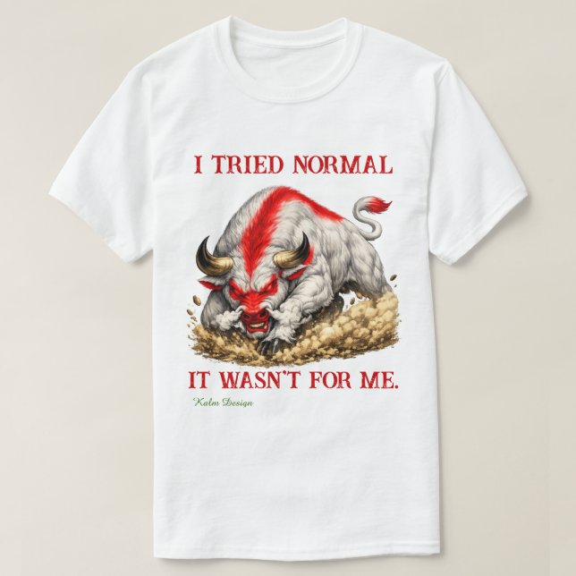 T-shirt Taureau rouge et blanc  (Design devant)
