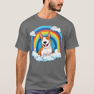 T-shirt Taureau Terrier arc-en-ciel Cloud Kawaii Chien Joy