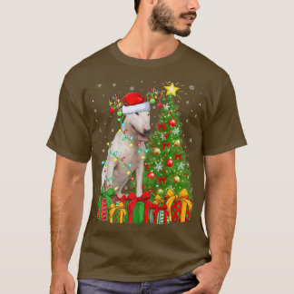 T-shirt Taureau Terrier Éclairage Xmas Tree Père Noël Bull