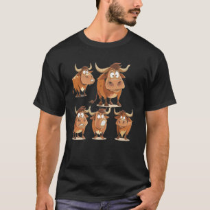 T-shirt Taureaux drôles pour les visages de bétail et les