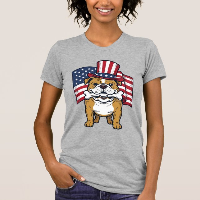 T-shirt Taurillon Patriotique Avec Drapeau Vector Design_1 (Devant)