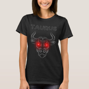T-shirt Taurus aux yeux rouges Taureau noir