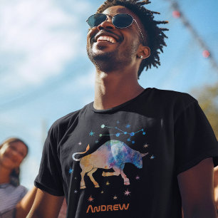 T-shirt Taurus Constellation Zodiaque Aquarelle Star Galax