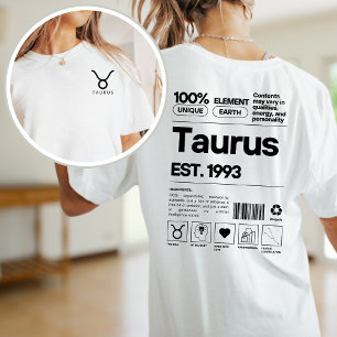 T-shirt Taurus Custom Zodiac Astrologie Anniversaire Mai
