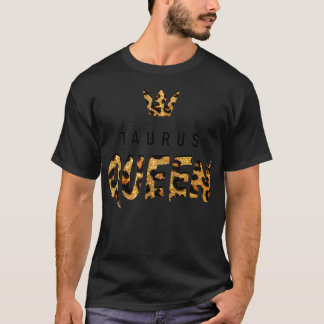 T-shirt Taurus Queen Leopard Cheetah Motif Astrologie Bi