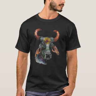 T-shirt Taurus Zodiaque Anniversaire Vache Taureau Floral