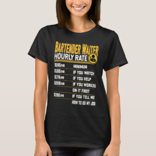 T-shirt Taux horaire barman serveur Barman Serveur Garçon