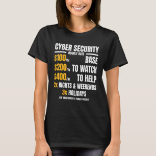 T-shirt Taux horaire Cyber Sécurité