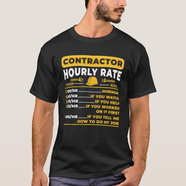 T-shirt Taux horaire de l'entrepreneur (Devant)
