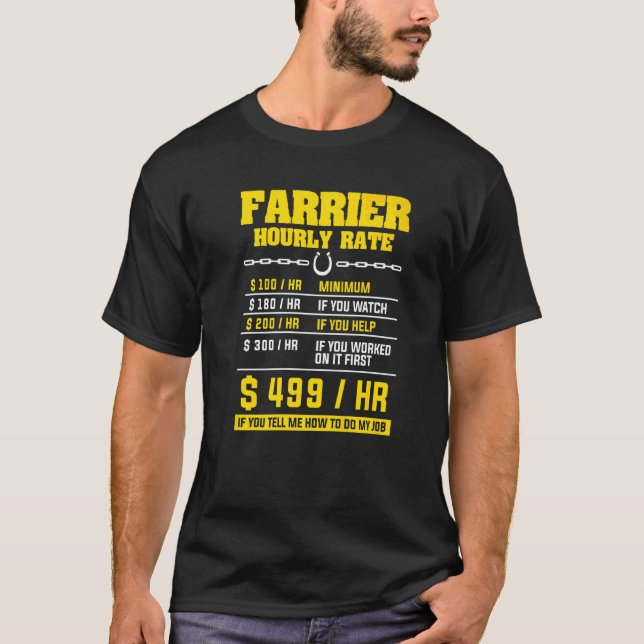 T-shirt Taux horaire de maréchal-ferrant Forge de fer à ch (Devant)