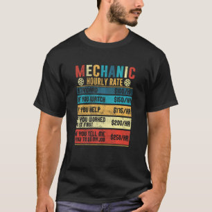 T-shirt Taux horaire de mécanicien de garage Taux de main-