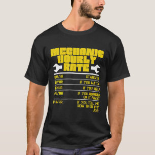 T-shirt Taux Horaire de Mécanicien pour l'Ingénierie Mécan