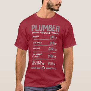 T-shirt Taux horaire de plombier amusant