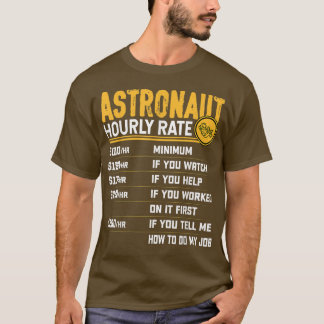 T-shirt Taux horaire des astronautes - Planètes amusantes