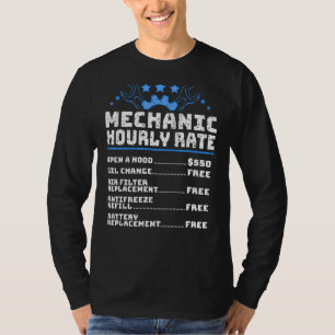 T-shirt Taux horaire des mécaniciens automobiles amusants