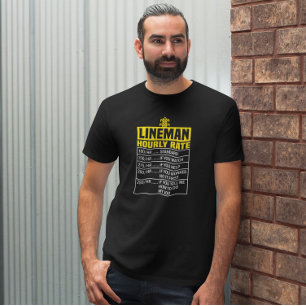 T-shirt Taux horaire drôle de Lineman
