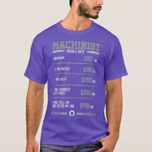 T-shirt Taux horaire drôle de machiniste