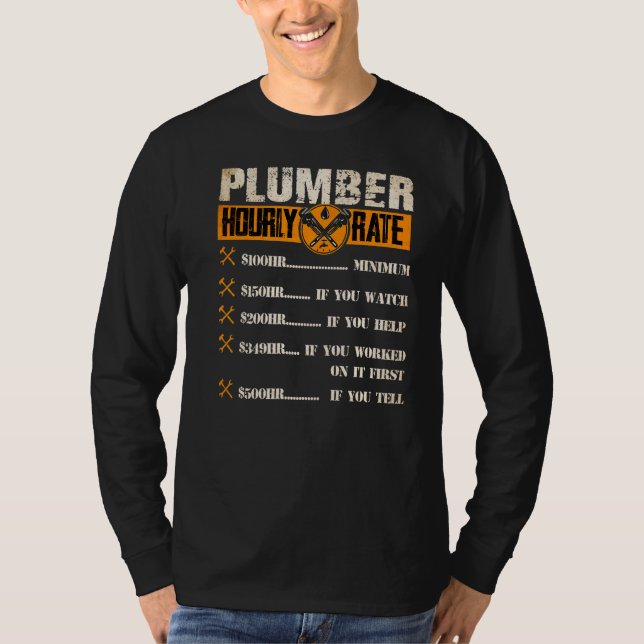 T-shirt Taux horaire du plombier (Devant)