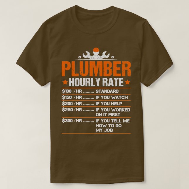 T-shirt Taux horaire du plombier1 (Design devant)