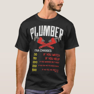 T-shirt Taux horaire du plombier Frais de tuyauterie amusa