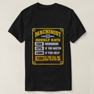 T-shirt Taux Horaire d'Usineur Drôle Cadeau Sarcastique