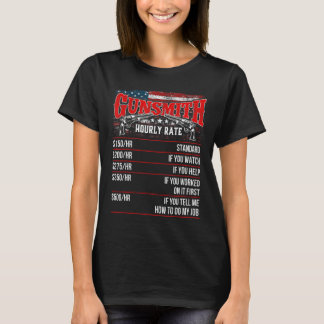 T-shirt Taux horaire Gunsmith USA Flag Gunsmithing Gun Rep