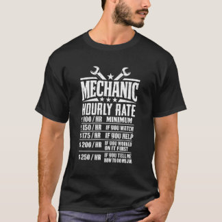 T-shirt Taux horaire mécanique retour
