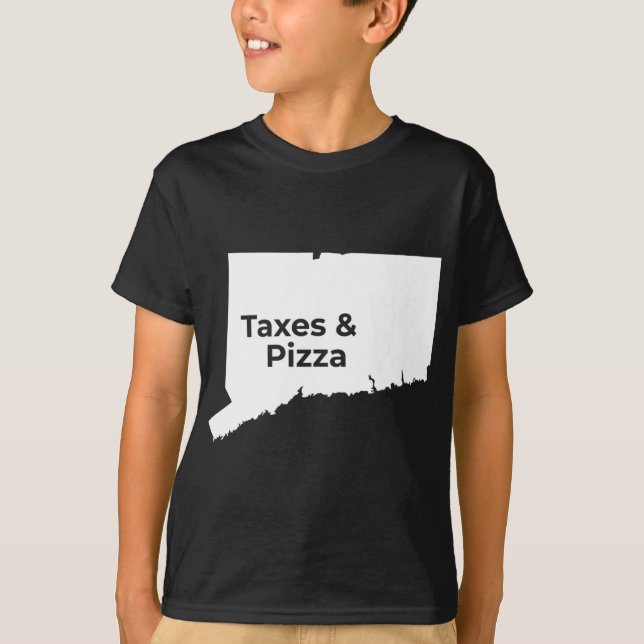 T-shirt Taxes Connecticut et pizza Connecticut (Devant)