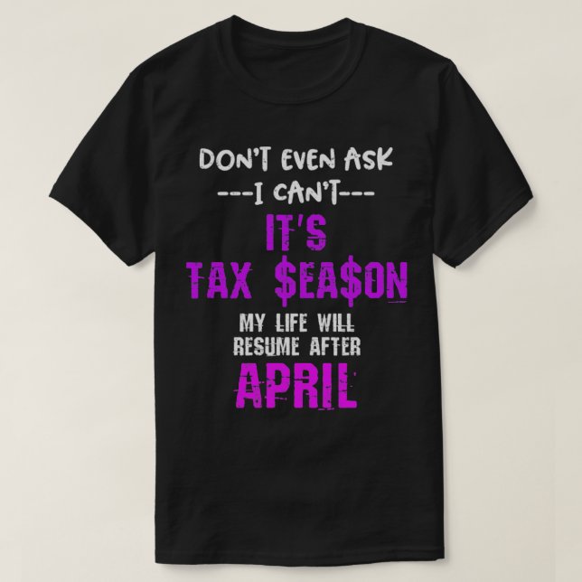 T-shirt Taxes sur les dons de la saison fiscale (Design devant)