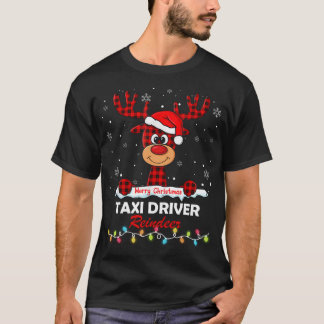 T-shirt Taxi Driver Reindeer Santa Hat Buffalo Plaid Chris